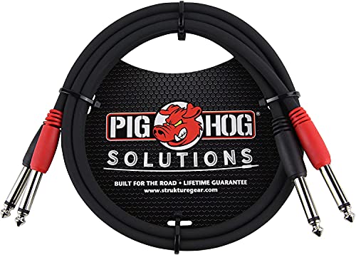 Pig Hog PD-21403 Dual 1/4' Mono (Male) Cable, 3 Feet