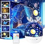 URAQT Star Light Projector with Music, Night Light Kids with Remote Control&Timer, 360° Rotation Star Projector Night Light with 4 Light Modes/6 Projection Themes/7 Brightness/8 Kinds of Music(Deer)