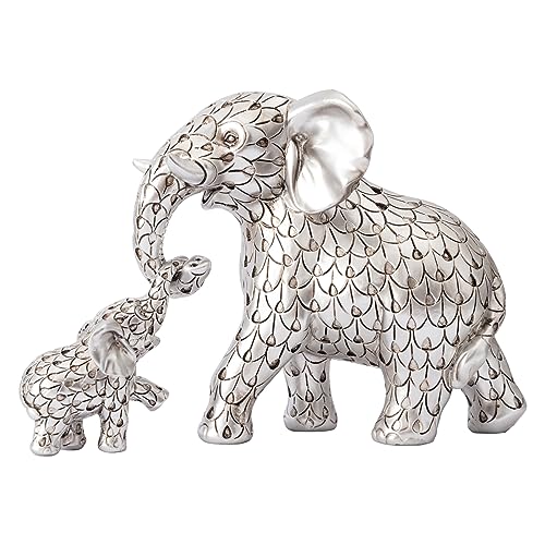 Estatua vintage elefante plateado decorativa