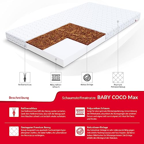 Materasso per bambini FDM BABY COCCO MAX 90x200 in...