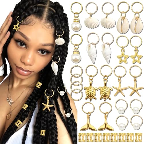 40 piezas joyería para trenzas accesorios dorados miniatura 1