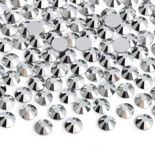 Image of Jollin Crystal Flatback Rhinestones Gems for Crafts 2.8mm SS10, Silver | Glue Fix, 2880pcs Glass Rhinestones for Bedazzling, Clothes, Tumblers, Nail Art, Shoes, Bags, Caps & Accessories Decoration