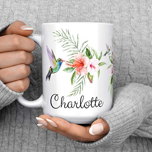 Hummingbird And Hibiscus Coffee Mug, Birds And Hibiscus Personalized With Name Microwave Dishwasher Safe Ceramic Cup #TOP1
