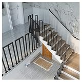 MAZHONG Treppenhaus Handlauf U-förmige Schmiedeeiserne Treppengeländer Nordic Moderner Rutschfester Dekorativer Zaun für Villen, Balkone, Flure, Wohnungen Leicht zu Montieren Schwarz(Size:90cm)
