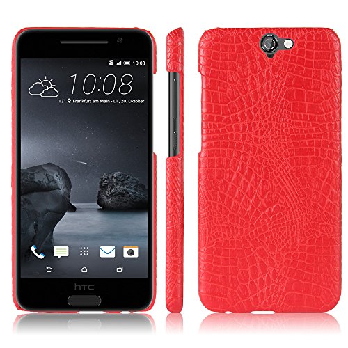 Compatible with HTC One A9 Phone Cover,2 in 1 (PC+Leather) Protective Phone Case Red