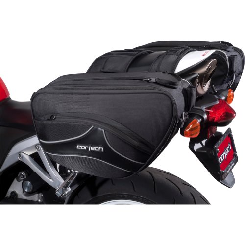 Cortech Super 2.0 36-Liter Motorcycle Saddlebag - Black / 16.9”L x 6.7”W x 10.2”D