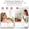 Lgnitek Smartwatch Damen mit EKG+HRV/BMI/Harnsäure, Rund 1,43" AMOLED Gesundheitsuhr mit 24H ΒΙυtdrυck Schlafmonitor Menstruationszyklus Fitness Tracker iOS Android, Schwarzes Milanaise-Armband