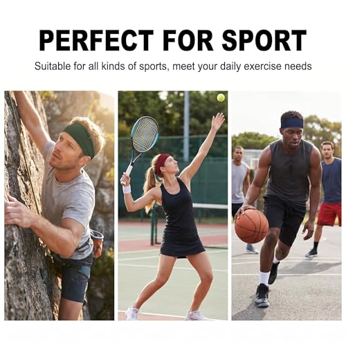 Image of Sweat Headbands for Men,6 Pack Workout Sports Hairband for Gym, Ideal for Fitness,Running,Cycling,Hike