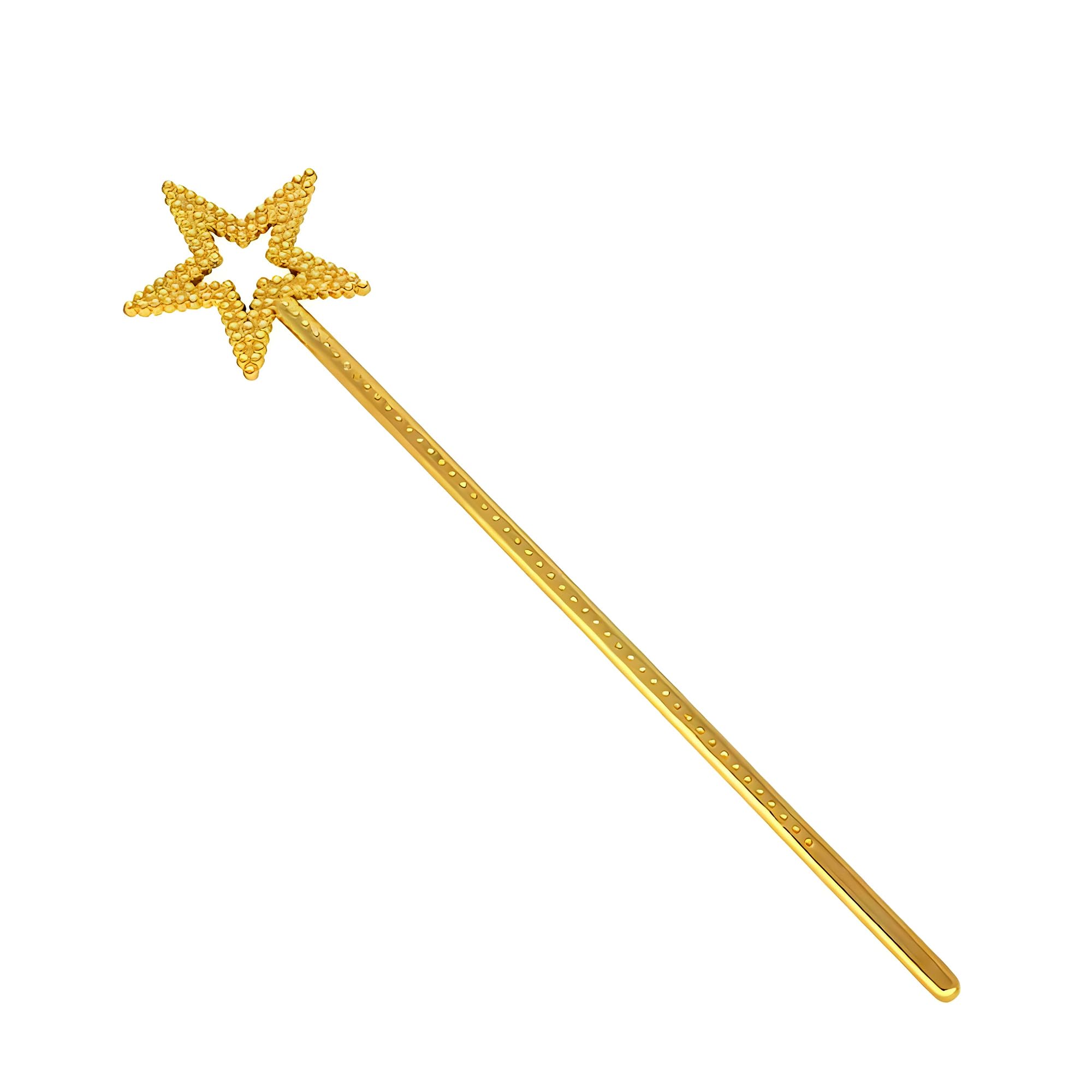 13 Inch Silver Star Wand Angel Star Wands Fairy Princess Magic Wand for Girls Birthday Party, Halloween Princess Elf Dress Up Playing (Golden)