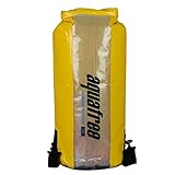 Aquafree アウトドア防水バッグ 24L イエロー 密封防水 円筒型 透明グリッド素材