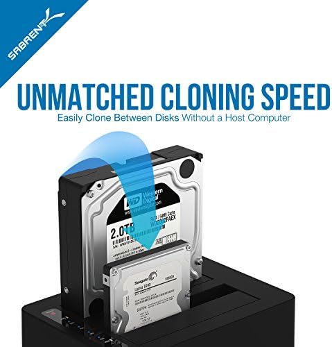 SABRENT USB 3.0 to SATA Dual Bay External Hard Drive Docking Station for 2.5 or 3.5in HDD, SSD with Hard Drive Duplicator/Cloner Function [10TB Support] (EC-DSK2)