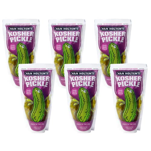 Van Holten's Pickles - Jumbo Kosher Garlic Pickle-In-A-Pouch - 6 Pack