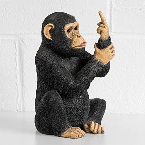 Large Resin Rude Monkey Ornament Statue Scuplture Figurine Gift Home Decoration (Black)