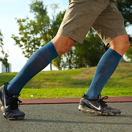 Ja Vie Javie Lightweight Merino Wool Comfy Compression Socks Graduated 15-20Mmhg Knee High Stockings For Women & Men Hiking Running #TOP5