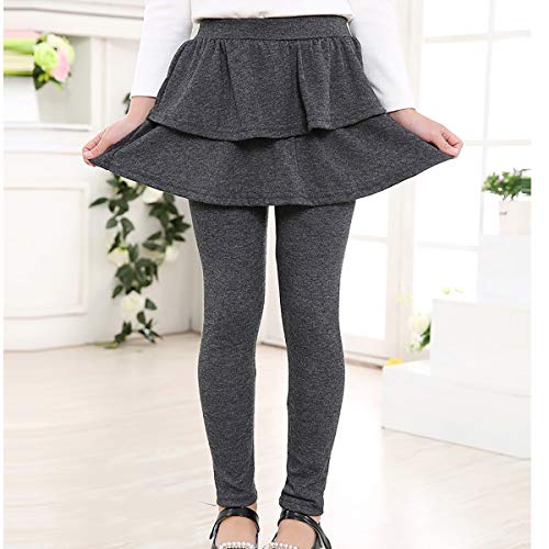 Rieket Girls Leggings With Skirt Warm Kids Leggings Tutu Pants 2-14 Years Dark Grey 5-6 Years #TOP1