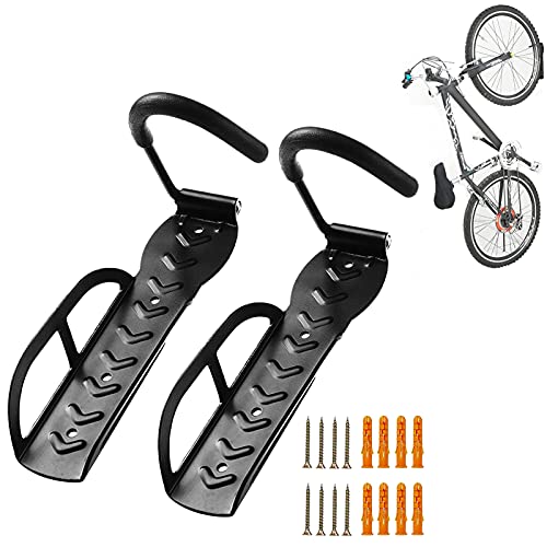 HOMEE Bicycle Wall Hook Rack Holder Hanger Stand Bike Storage System for Garage/Shed(2 pk)