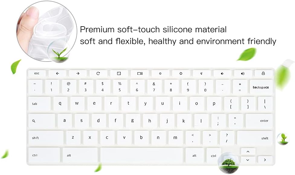 Keyboard Cover for HP 11.6/14 inch Chromebook x360, HP Chromebook 11 G2, G3, G4, G5, G6 EE G7 EE, HP Chromebook 14-db/ca/ak/DA 14B-CA 14a-na Series, HP Chromebook 14 G2 G3 G4 Keyboard Cover, White image 5