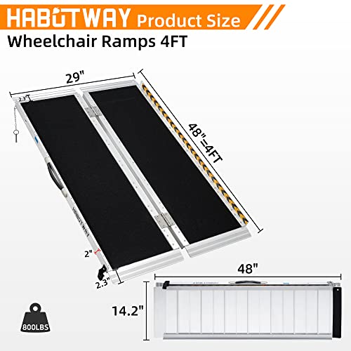 image for HABUTWAY 4ft Wheelchair Ramps for Home Steps, Portable Wheelchair Ramp