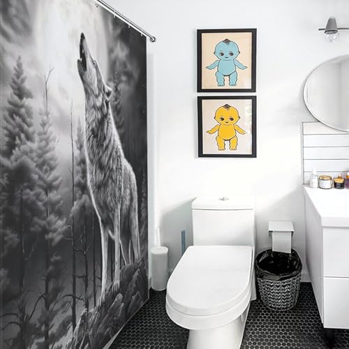 Rideau de douche séchage rapide imperméable lavable avec 12 crochets - 3