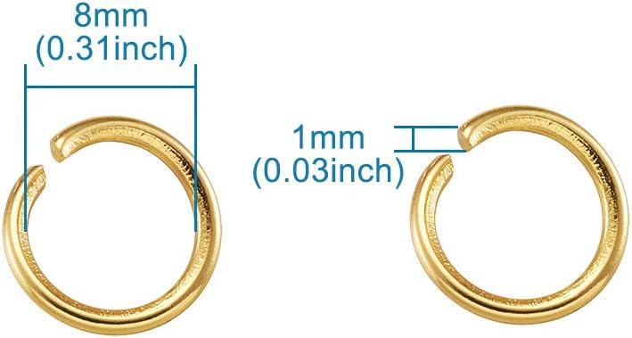 Pandahall 200Pcs Golden Stainless Steel Open Jump Rings 8mm Round 1mm Thick Metal Round Unsoldered Ring Connectors for Chainmail Jewelry Making - Image 5