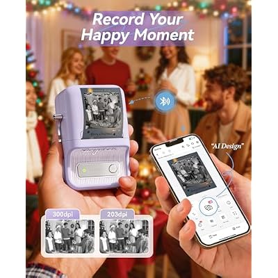 NIIMBOT B21 Pro Label Maker with Tapes, 300DPI HD Label Printer, Sticker Maker for Home Organization, Photo Print, Study Graphics, Scrapbook, Lavender Purple
