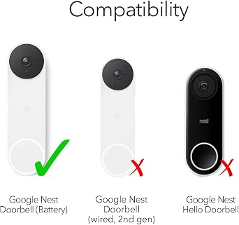 Wasserstein Vertical Adjustable Mount for Google Nest Doorbell (Battery) - Made for Google Nest