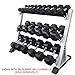 Valor Fitness BG-12 3-Tier Dumbbell Rack for Safe & Easy Home Gym Dumbbell Storage