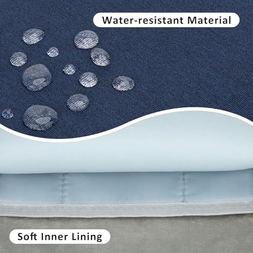 jooeer 13 Inch Laptop Sleeve Case Waterproof Polyester Shoulder Bag Compatible with 13" MacBook Air Pro M3 M2 M1, Surface Pro, Navy Blue - Image 3