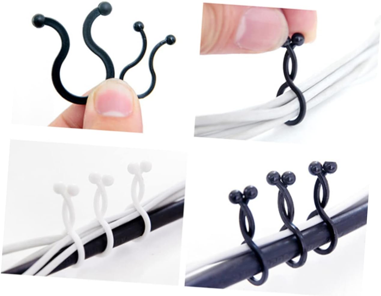 Mikikit Cable Clip Organizer Set 150pcs Wire Fasteners for Electric Cord Reels Wire Winder