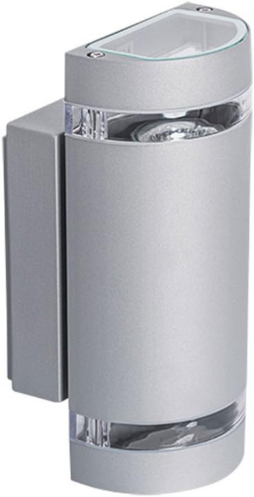 TOP Model 2015! ZEW Grey IP44 Outdoor Wall Light Die-Cast Aluminium Wall Light Includes 2xGU10-Rounded Splash-Proof for outdoor use