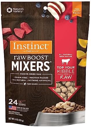 Instinct Raw Boost Mixers Freeze Dried Raw Dog Food Topper, Grain Free Freeze Dried Dog Food Topper | Multiple Sizes and Flavors