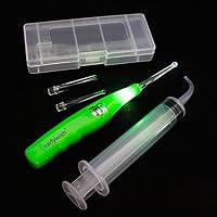 Outil D'extraction Pierres Amygdales Avec LED - 3 Embouts + Seringue D'irrigation - Poignée Antidérapante En Acier Inoxydable