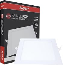 Avant Pop - Painel de Embutir LED, 18W Bivolt, Quadrado, Branco