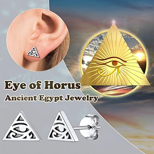 Silvora Sterling Silver Star of David/Eye of Horus Stud Earrings for Woman Teen Girls Delicate Gift Packaging