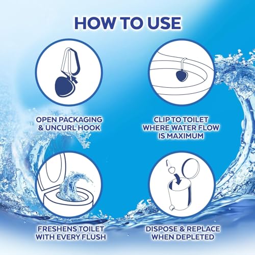 Image of Lysol Automatic In-The-Bowl Toilet Cleaner, Cleans and Freshens Toilet Bowl, Atlantic Fresh Scent, 8 Count (Pack of 4)