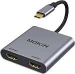 USB C Station d'accueil 3 Moniteurs Ordinateur portable USB C Dock Dual Monitor avec 2 HDMI DisplayPort 4K144Hz,USB A 2.0/3.0,USBC 3.1 10Gbps&30W Output,Ethernet,microSD&SD,Audio&Mic,150W DC Puissance pour Dell/Lenovo/HP