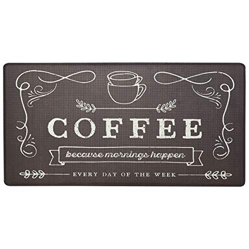 Home Dynamix Nicole Miller New York Coffee Because Anti-Fatigue Kitchen Mat, Brown/Ivory, 20"X39" #TOP1