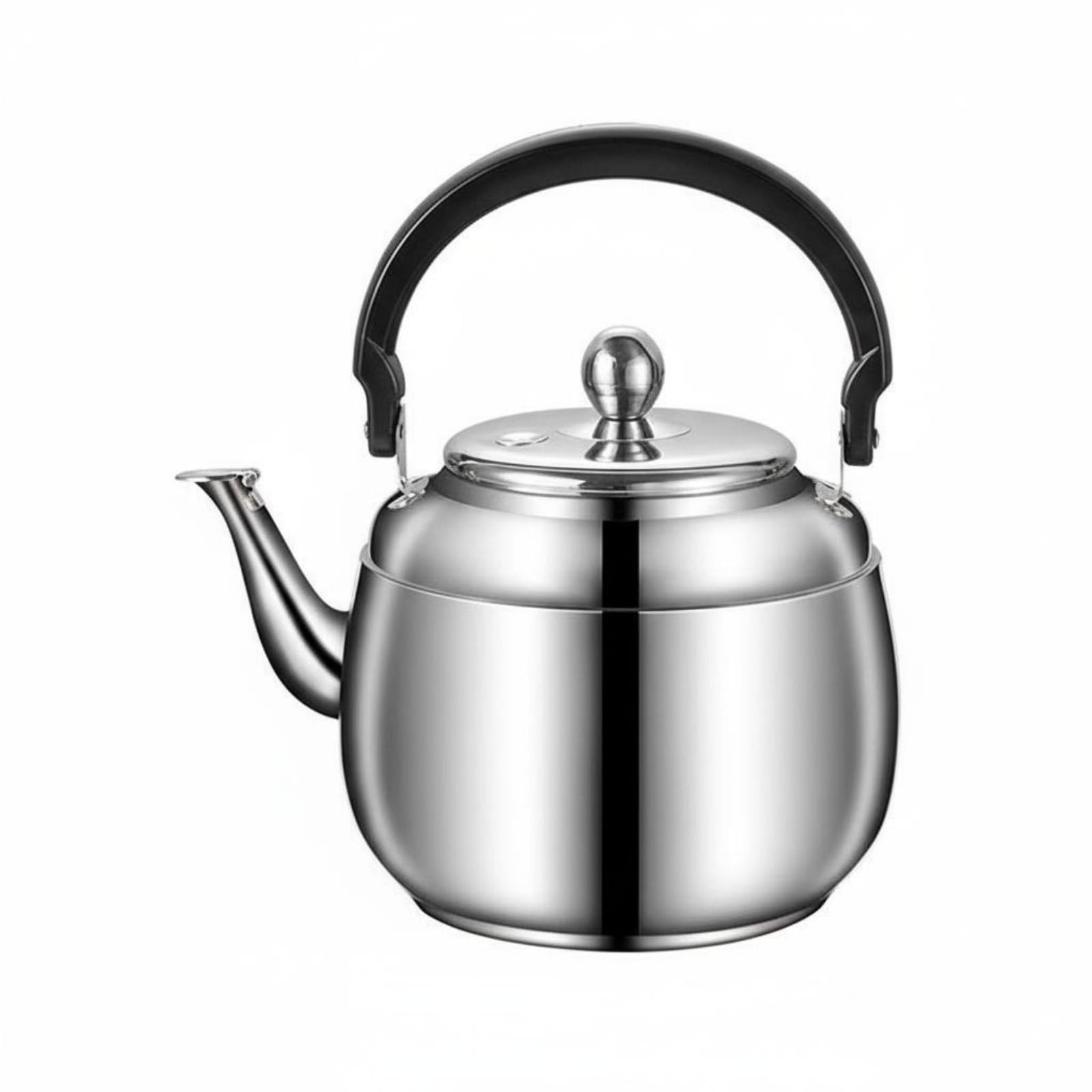 Bollitore in Acciaio Inox Bollitore Tè Bollitore Sibilante Pentola Acqua Caraffa Versamento con Base Multistrato per Induzione Gas Elettrico Ceramica, 5L, style to 2