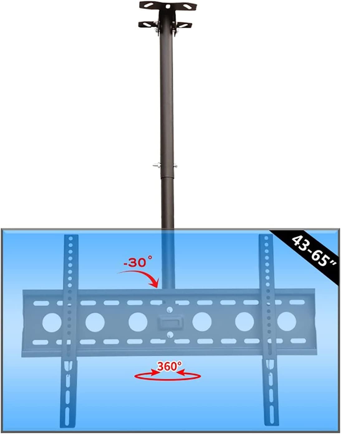CGCSYZ Ceiling TV Mount, Hanger TV Bracket Fits Most 43-65inch LED Screen Display, Adjustable Height, With Loading 99Lbs/45kg, Max VESA 600x400mm TV Mount (2.24m)