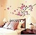 SWORNA Nature Series Branch Pink Flowers & Butterfly Removable Vinyl Mural Wall Art Decor Home Stickers Decals Bedroom/Hallway/Sitting/Living Room/Kids Nursery (29.5’’H X 65’’W, Brown & Pink,X-L)