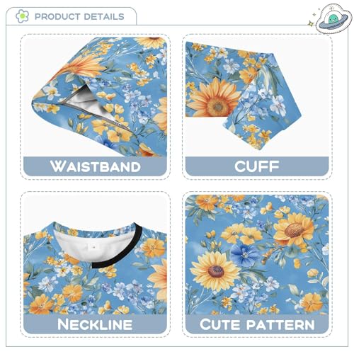 JUNZAN Fall Flowers Sunflower Snapdragon Blue Kids Girls Pullover Hoodie Crewneck Boys Sweat Shirt Camping 4T3