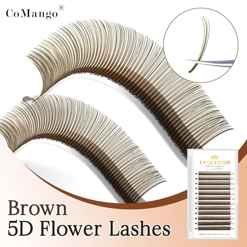 Extensions de cils 5D Flora Spikes wispy marron 0.07mm | Éventails individuels volume courbe C D - 4