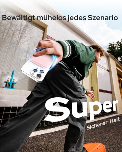 Powerbank für Magsafe, TRKOY Slim Magnetische Power Bank für iPhone 5000mAh, Schnellladung Kabellose Powerbank mit USB-C Ausgang, Externe Handyakkus für iPhone 17/16/15/14/13/12 Serie, Rosa 3