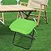 rockible Camping Stool, Portable Folding Stool, Folded Zipper Handbag Compact Outdoor Footstool, Folding Chair for Gardening Barbecue, Green