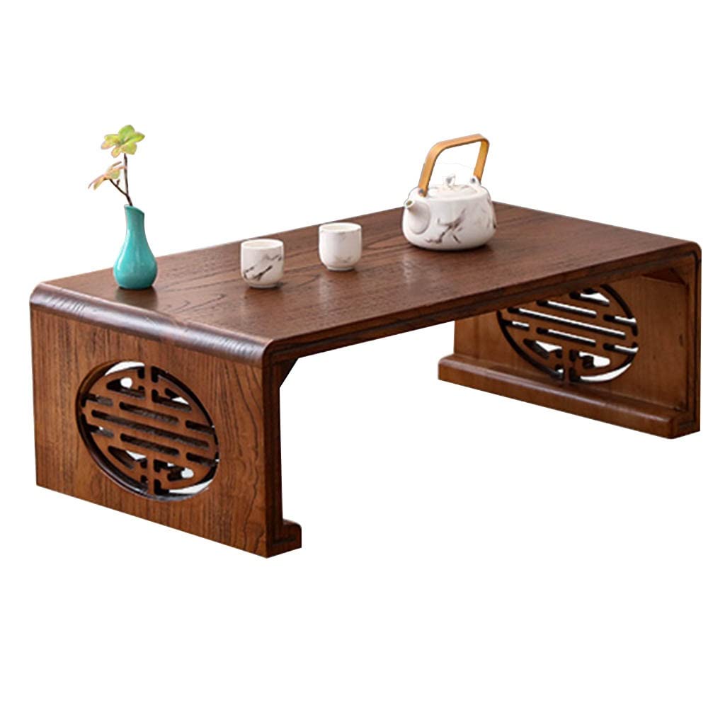Table Tatami Japonaise en bois avec baie vitrée pour coin détente