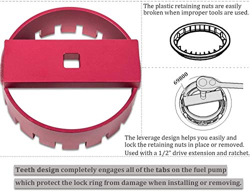 Yoursme 69800 Fuel Pump Socket Lock Ring Removal Tool for Volvo S60, S80, V70, XC70 and XC90 - Thumbnail 4