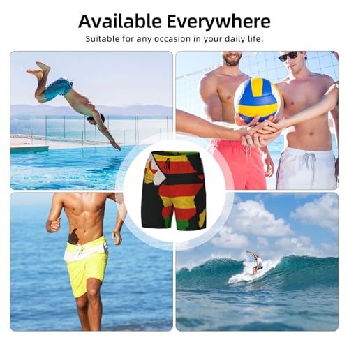 Pantalones cortos de baño cómodos para hombre con mapa de África para fitness 5