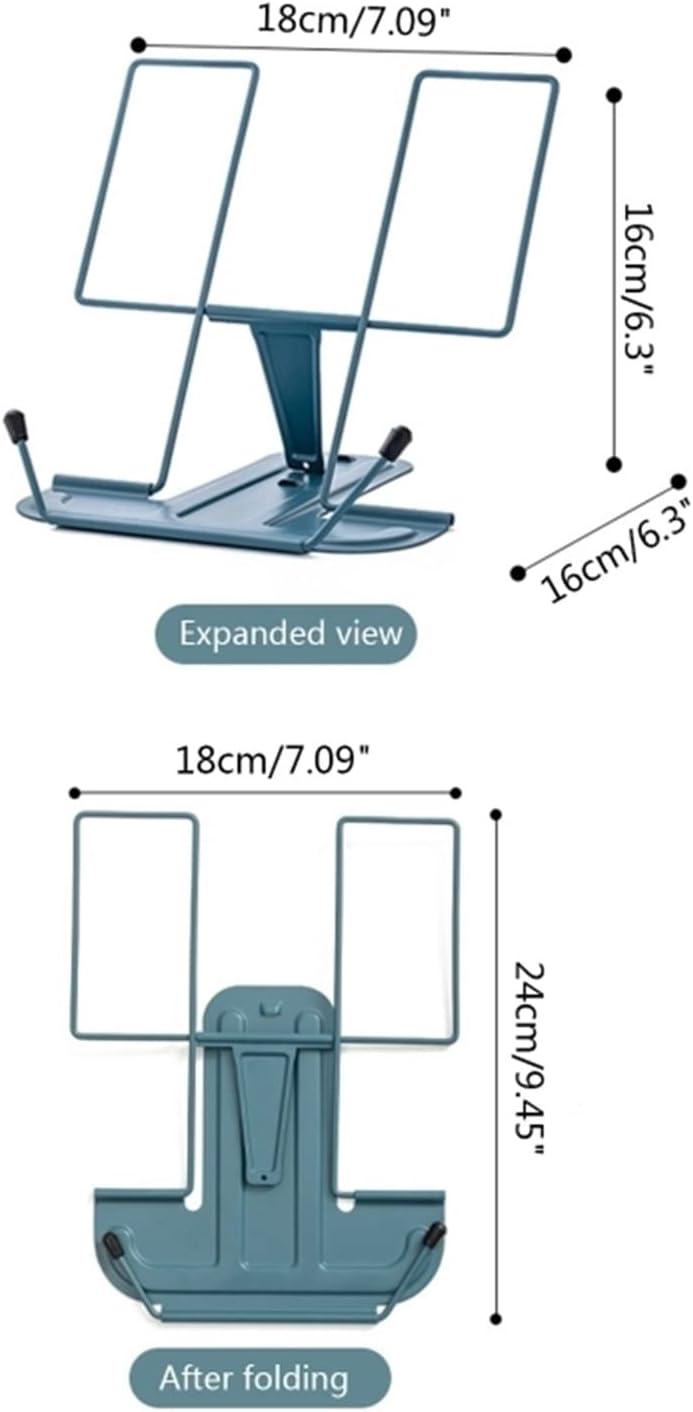 File Sorters Metal Book Holder Adjustable Reading Rest Recipe Holder for Kids (Color : Blue)