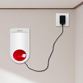Strobe Siren Panic Alarm Button Siren Alarm with Light for Home Caring Loud Outdoor SOS Alert System 2 Red Flashing Siren and 4 Emergency Button for Store Hotel Jewelry Shop Security