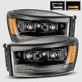 AlphaRex LUXX-Series Alpha-Black For 2006-2008 Dodge Ram 1500/2006-2009 Dodge Ram 2500/3500...